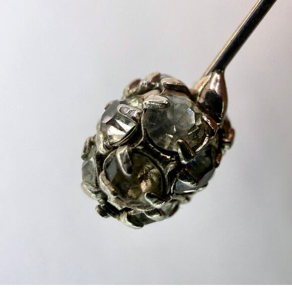 Antique Georgian / Early Victorian Paste Diamond Cluster Stick Pin - Picture 5 of 8